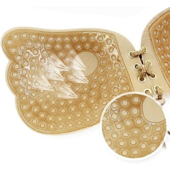 Women's Self-Adhesive Invisible Bra White/Beige Strapless Backless Push Up Bra B - Picture 13 of 14